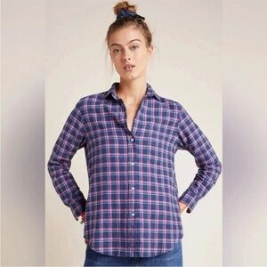 Grayson Frank and Eileen The Hero Plaid Flannel Button Down Shirt Sz Large